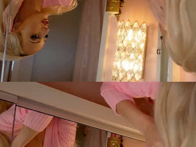 Cute blonde MILF passion posing action