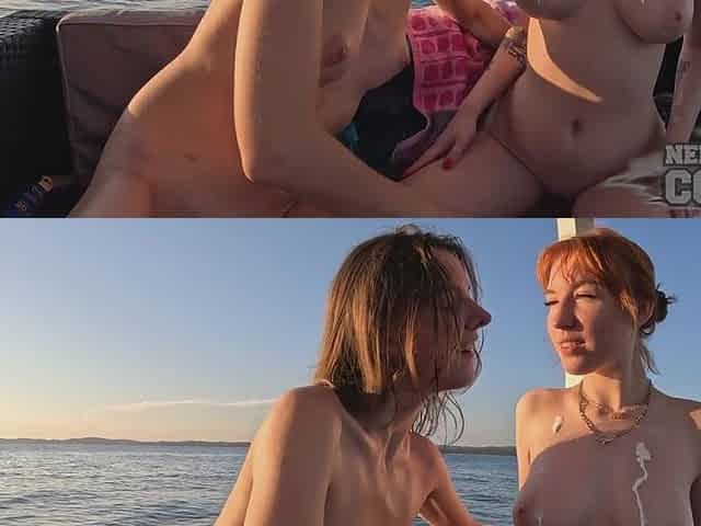 Wow Girls Rebeka Ruby With Her Friend Lily Mays Naked On A Sunset Boat Cruise While On Vacation
