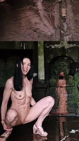 Public Nudity Gaping My Pussy and Pissing