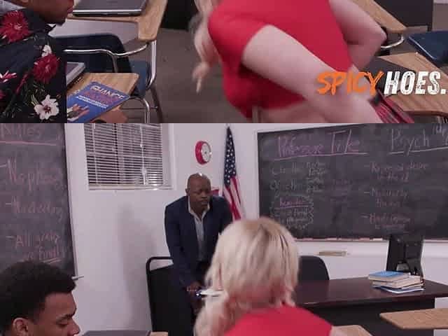Hawt Floozy Getting Double Permeated By 2 Ebony Chaps in The Classroom - Heather Hottie