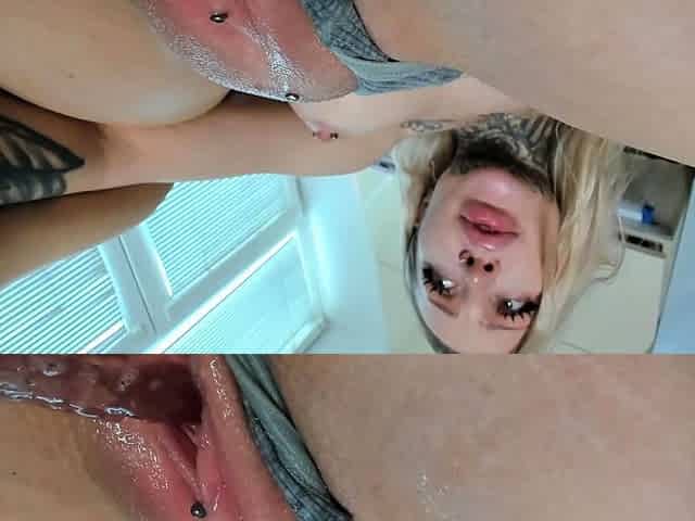Blond solo beauty jerking off her dick