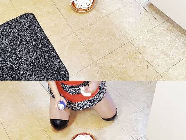 Ebony Housewife Smashes and Squirts on Pie