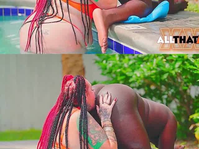 pool side butt eating