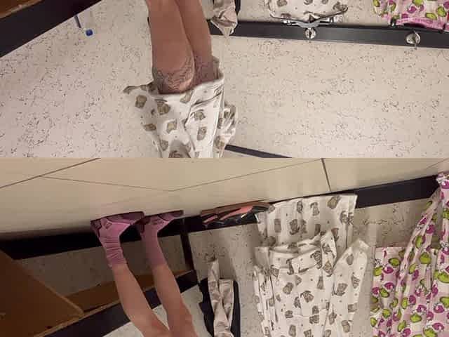 Sex in the Fitting Room with a Sales Assistant. Blowjob for First Client with Big Dick
