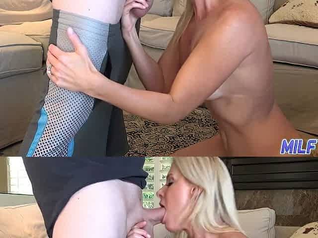 Horny Athletic Stepmom Welcomes Stepson Home With Sex