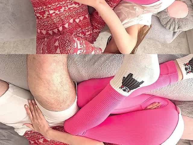Made her squirt in leggings - Double creampie