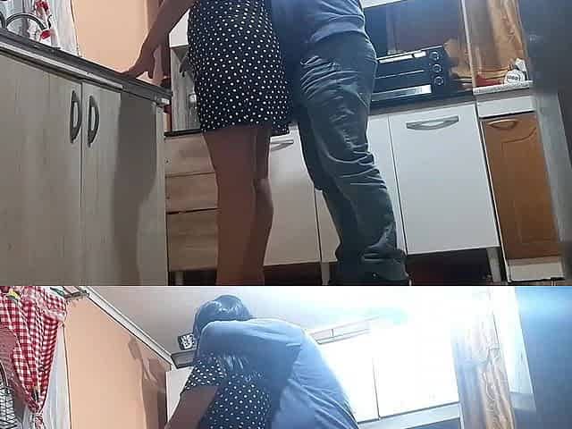 Amateur Stepmother Has Sex in Her Kitchen