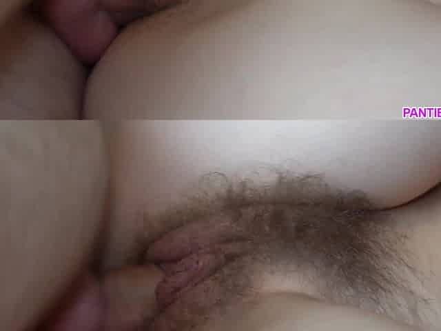 CLOSEUP 4K SIDE SCREW WITH SPUNK FLOW ON PUBIC HAIR