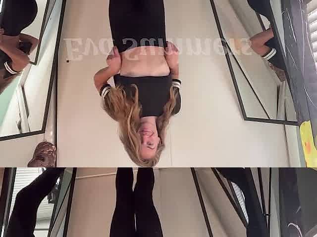 Hawt Leggings Striptease Red Lace Belt Constricted PAWG Eva Summers