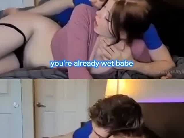 Sexy amateur redhead teen double dildo action