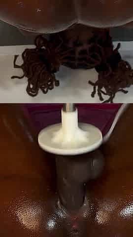This Fuck Machine Dumped a Huge Cum Load in My Pussy and Made Me Squirt Twice