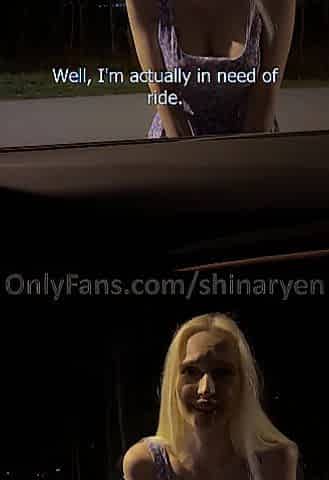 Banged Breasty Hot Golden-haired in a Car and Came on Her Face