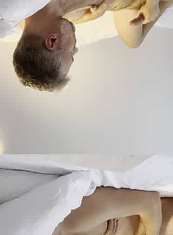 Dad jerks off and finishes tugjob with spunk fountain
