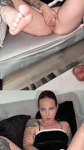 Footjob and My Wet Pussy for You
