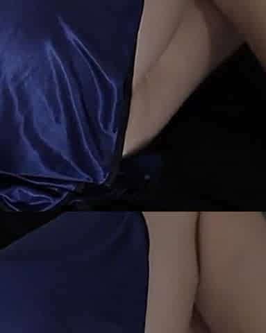 Busty Indo Girl Snuggled From Behind While Wearing Sexy Satin Dress