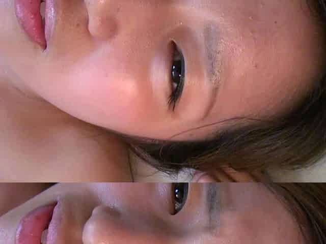Facial loving teen sucking a big cock close up at home