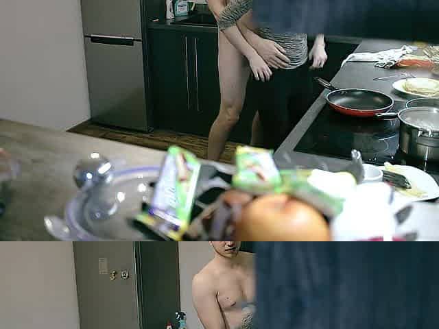 Blond screams in orgasms whilst cooking, concupiscent stud gives her creampie on ovulation