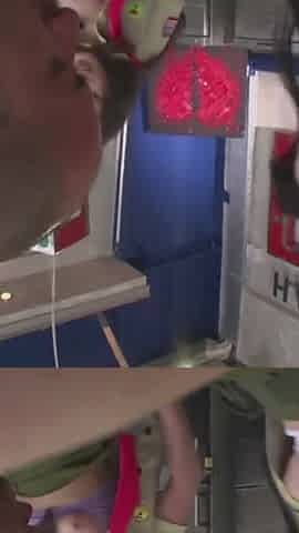 Amazing babes fucking with a lucky guy in a hot threesome