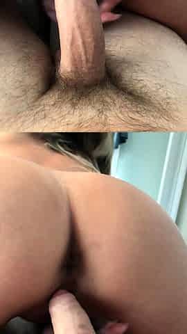 Big ass anally plugged and pounded doggystyle from his POV