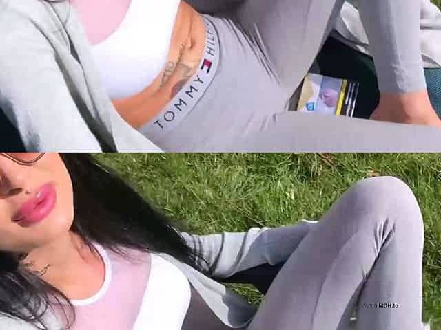 Natural Amateur blowjob outdoors exposed
