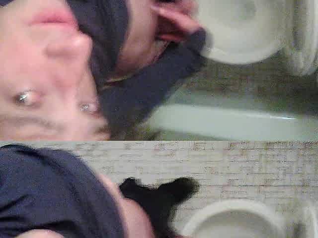 Morning Pre-Cum Trickling in Washroom