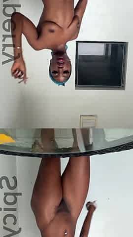 Hot black teen Spicyperry showing off her body