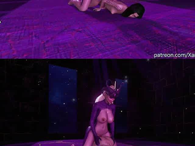 Demonic Mistresse pounds greedy gap of a lascivious mage from behind