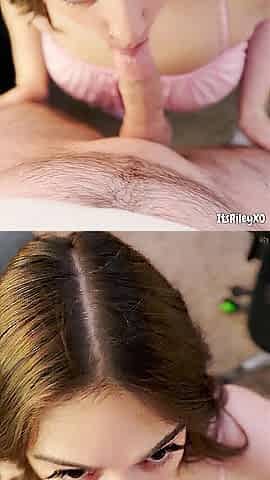 Eye contact oral-job from charming brunette hair - ItsRileyXO