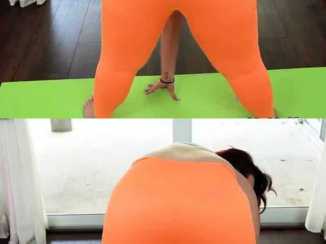 Riding curvy cougars juicy pussy in ripped yoga pants