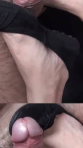 MILF in Ballerina Shoes Footjob!