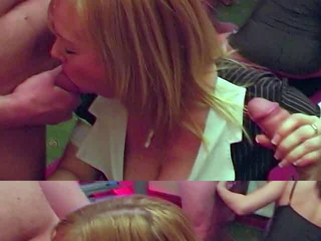 Nikki Sexxx busty blonde have group sex on couch