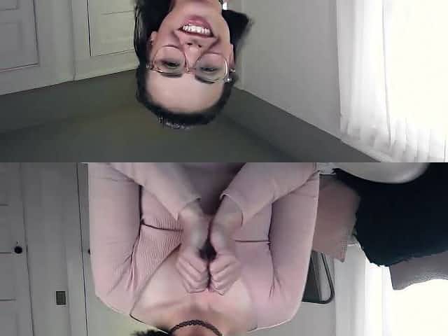 Nerd chick in glasses Casey Calvert is masturbating twat with sex toys