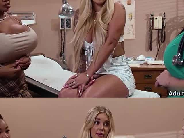 Giant Tit Black Tia Maria & Blond Kali Roses Threey Way With Nurse