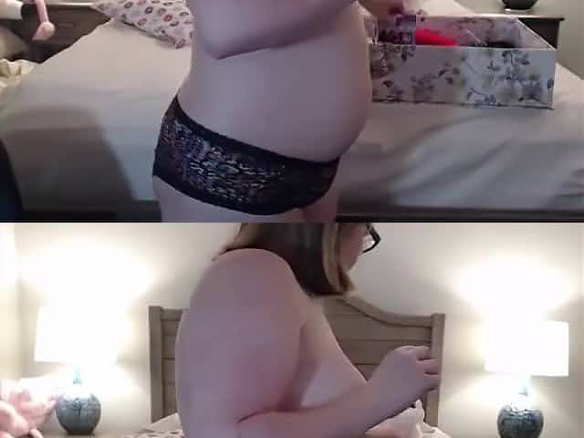 nerdy pretty chubby girl shows off and demonstrates her toy collection