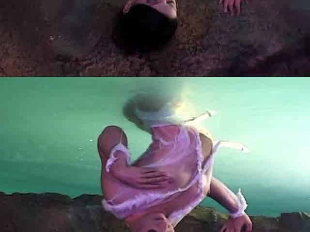 Erotic Renee gets DP in grotto
