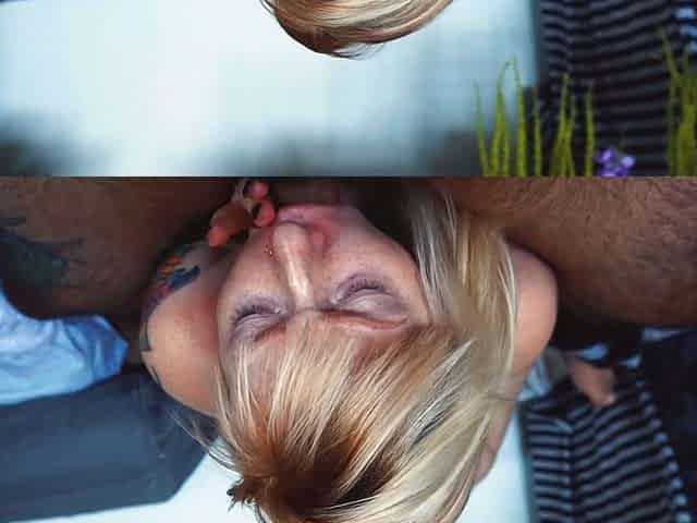 Sexy blonde blowjob and handjob
