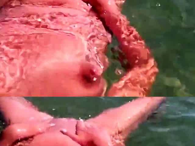 Naked Swimming MILF at the Beach