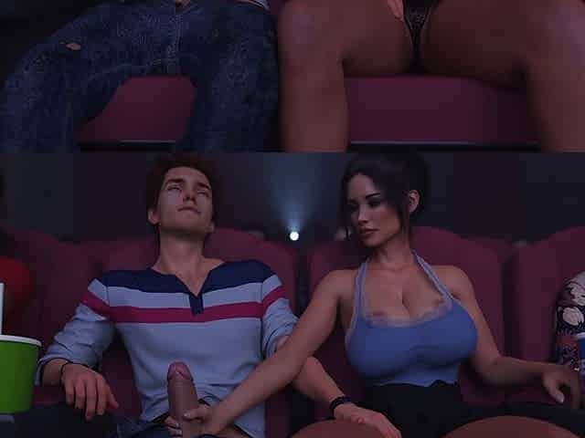 Horny Stepsister Giving Me Blowjob While Watching a Movie - 3D Hentai Animated Porn - Life in Santa County