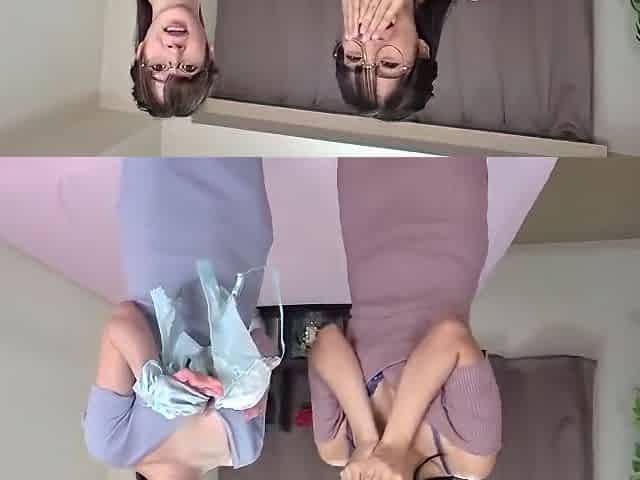 He spreads her legs, performs cunnilingus, puts on a strap-on, gives her a blowjob, and then fucks her.