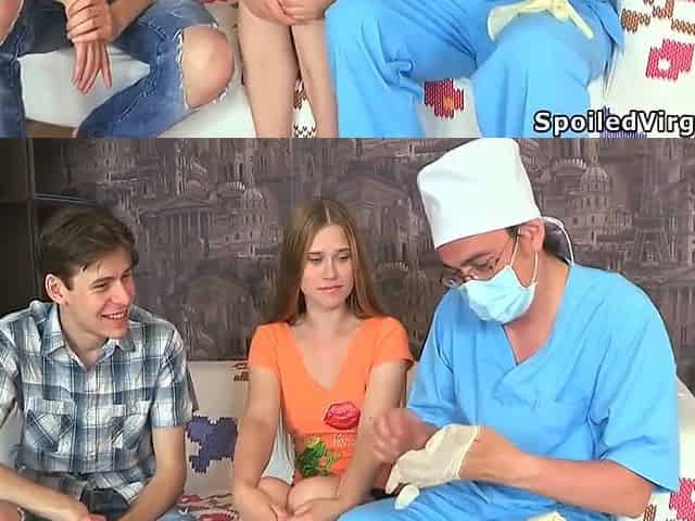 Virgin Redhead Cutie Gets Her Shaved Pussy Fucked By Two Guys First Time In Her Life