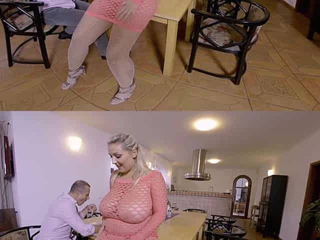 Fucking in Fishnets POV VR Huge Tits & Ass Krystal Swift in Totally Transparent Net Dress