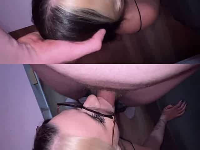 Spunky mega-slut gives hottest suck off with saliva and spitting deepthroat, spunking on her pretty face. First time XXX.