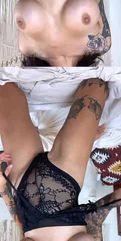 I love this lacy black outfit so much and cumming with my