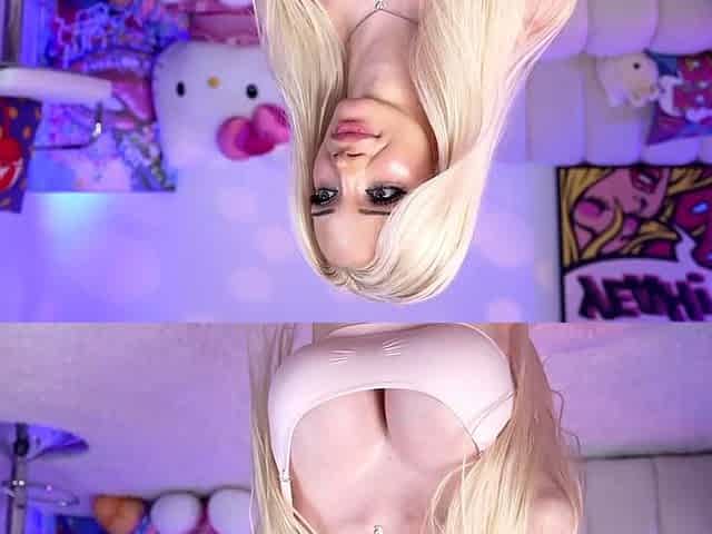Cute teen with big boobs masturbating on webcam