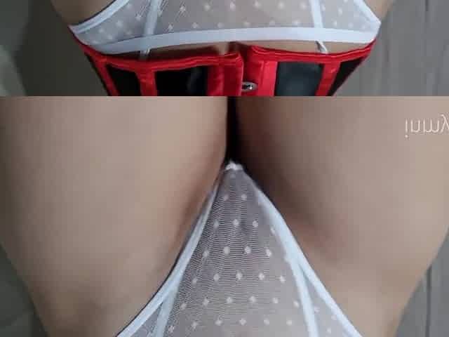 My See-through White Panties My Shaved Pussy