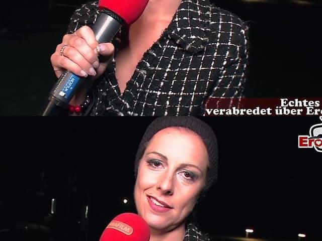 Funny public flashing street casting with milf