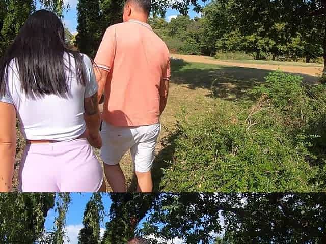 Claudia Bavel Shows Her Big Tits In Public And Fucks A DILF