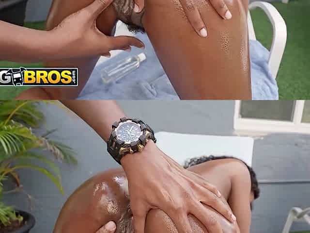 Jezabel Vessir Gets Oiled Up By Her Neighbor And Begs For Anal In A Backyard Fuck Session