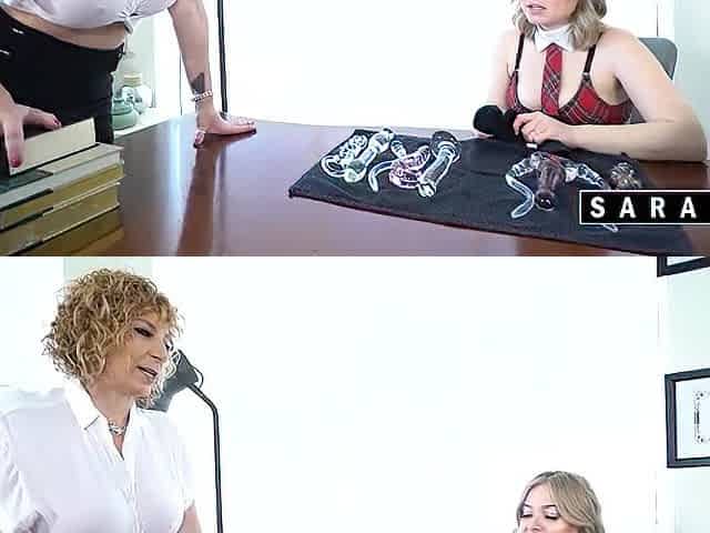 Twat Eating Leads Sara Jay To Stuff Kaiia Eve Full With Thick Toys!