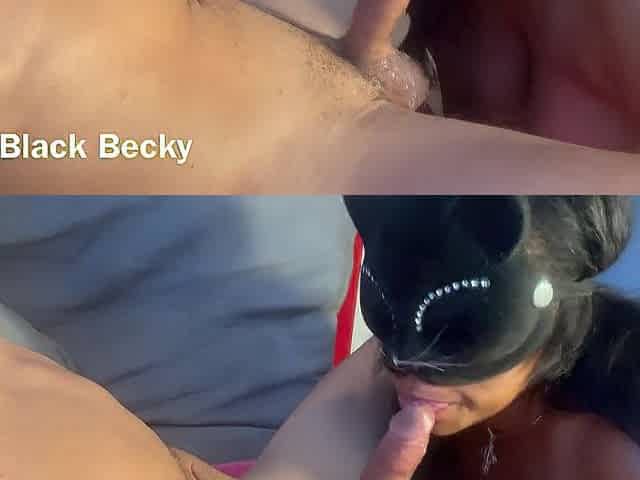 Black Sloppy Oral job & Tit Job Masked - Ebony Becky